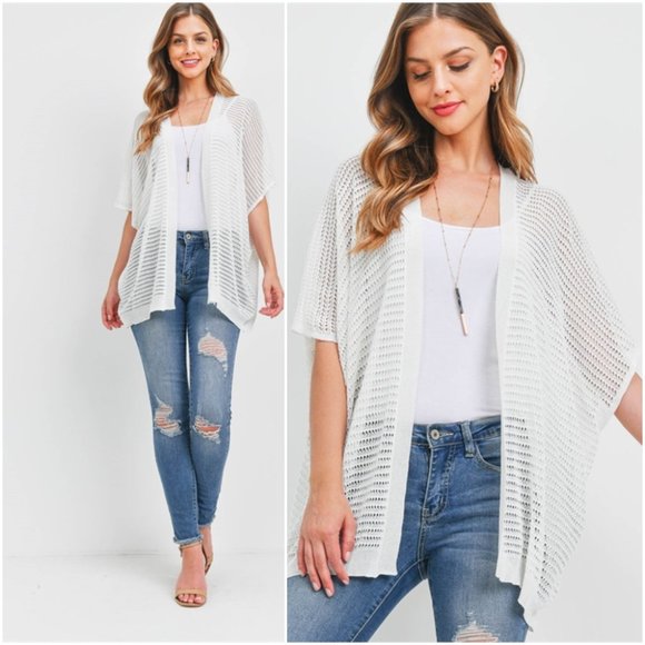 Trend Setter Diva Boutique Tops - OFF WHITE CARDIGAN
